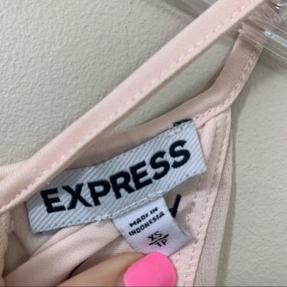 Express Pintuck Sleeveless Jeweled/Beaded Chiffon Top - Picture 2 of 6